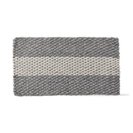 TAG 18" x 30" Handwoven Doormat Gray Stripes Rectangle Indoor and Outdoor Everyday All Seasons 1'6" x 2'6" Polypropylene Grey Door Welcome Mat Mudroom Mud Room Entryway Foyer Decor Decoration