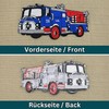 Fire Brigade Car Blue Iron-On Patch Iron-On Patch USA Appliqué