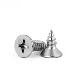 #4 x 1/4'' - 304 Stainless Steel Wood Screws, Corrosion Resistant & Self-Tapping for Thin Wood Panels, Electronics & Picture Frames, M3x6mm (100Pcs)