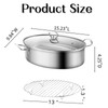 Stainless Steel Fish Steamer Set,Multi-Use Oval Steamer Pot with Glass