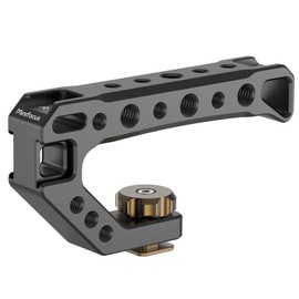 Top Handle with Cold Shoe Mount, Lightweight Handle Grip for Camera Cage, Universal Camera Top Handgrip with 4 Cold Shoe and 1/4" & 3/8" Holes for Camera Cage, Microphone, LED Light, Monitor