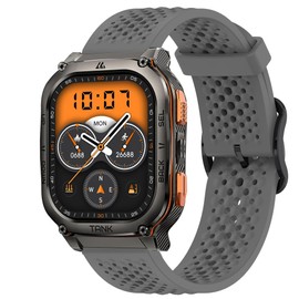 Compatible for AMAZTIM Smart Watch Band, Lamshaw Sport Desgined Silicone band with Metal Buckl Compatible with AMAZTIM M3, M3 Ultra, T2, T3, T3 Ultra Smart Watch, Compatible with KOSPET Tank M2, M3, M3 Ultra, T2, T3, T3 Ultra Smart Watch (Gray, 22mm size