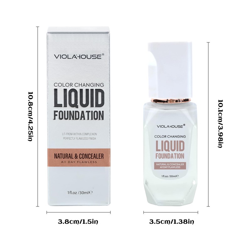 VIOLA HOUSE Foundation Color Changing,Flüssige Foundation Makeup Für Das Gesicht,Flawless