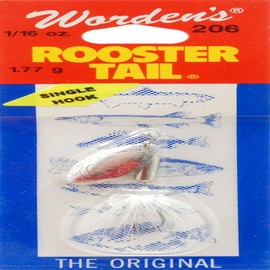 South Bend Sporting Goods Yakima Worden's Rooster Tail Lure, Chrome Whitetail, 1/16 Oz.