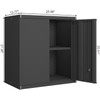GREATMEET Metal Wall Cabinet, Wall Mounted Cabinet with Doors and