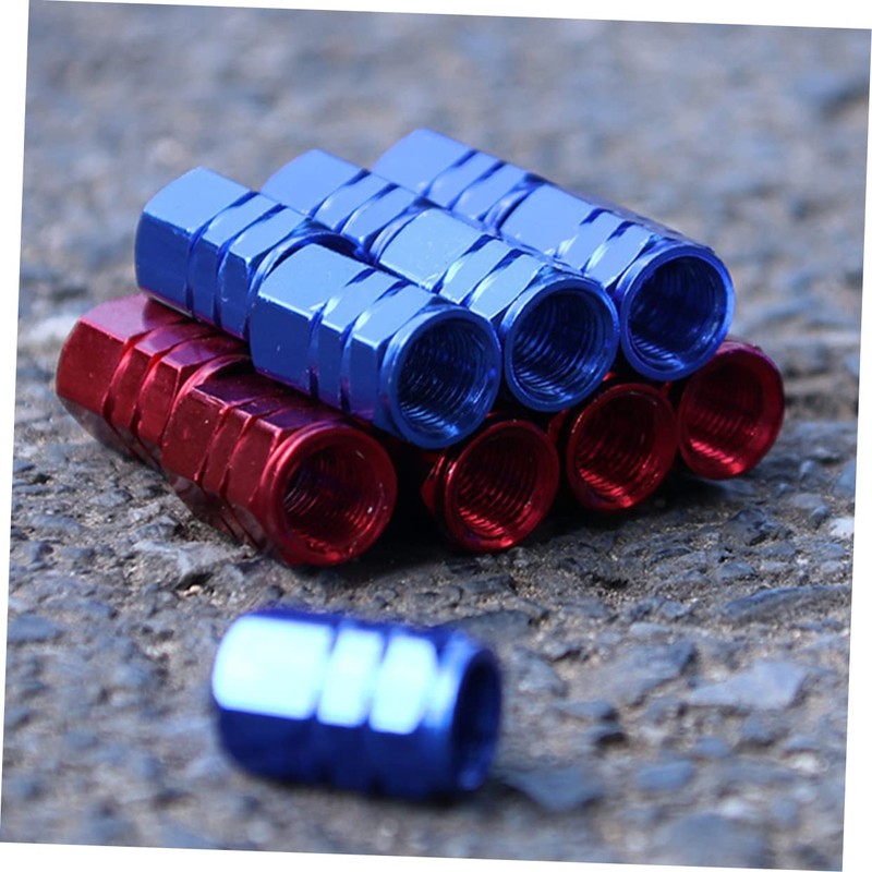 Alipis 4 Pcs Blue Aluminum Alloy Tire Valve Stem Caps