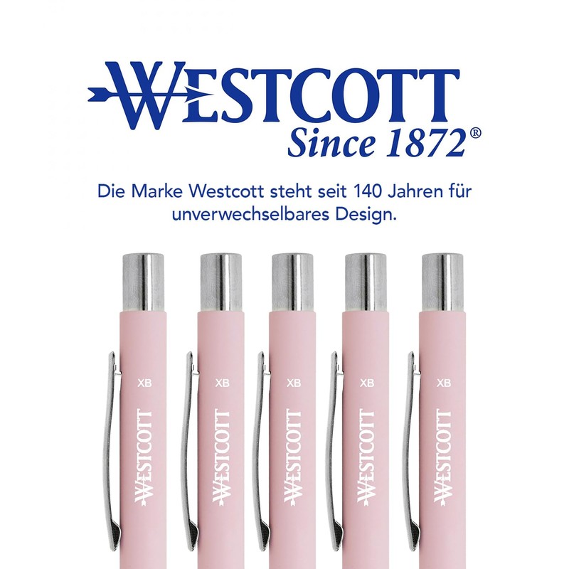 Westcott Premium Ballpoint Pen, Set of 5, Pink Ballpoint Pens