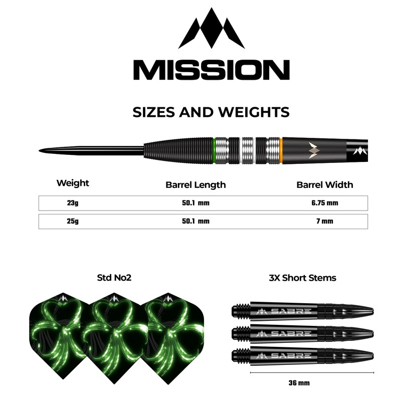 Mission Darts Robyn Byrne 90% Steel Darts 25 g