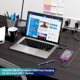 USB4.0 with 40Gbps Data Transfer Speed,100W Fast Charging,8K@60Hz or Dual 4K Video, 1m Cable, Premium Cotton Braid. Compatible with Thunderbolt 3/4 Cable and USB-C, for MacBooks, Hub, Docking