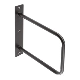 GTV PP-BELT-20M Shelf Brackets 22 x 23 cm I Matte Black I Retro Industrial Metal Wall Support I Shelf Holder for Wall Shelf I