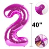 40 Inch Large 20 Balloon Numbers Rose Purple Big Foil