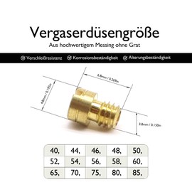 HISports Carburettor Nozzle Set, Carburettor Nozzle Main Nozzle Set 15 Pieces Carburettor Main Nozzle Set 40-85 (40 44 46 48 50 52 54 56 58 60 65 70 75 80 85) Carburettor Nozzle Set for Hercules Prima