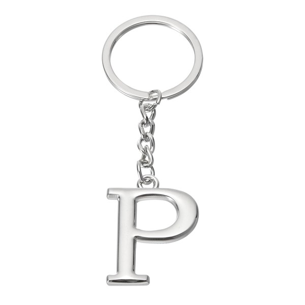PATIKIL Initial Letter Keyring, Letter P Key Ring, DIY Pendant
