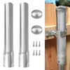 GRELWT 2 Pack 2-3/8" OD Metal Post Extender, 12" Fence