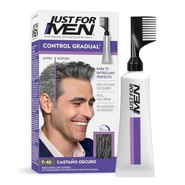 Just For Men Control Gradual Tinte para Canas, Castaño Oscuro T45, 40g