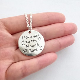 I Love You to the Moon and Back Pendant Necklace Romantic Couple Jewelry