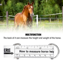 Beufee Tape Measure Portable Animal Weight Tape Measure, Cattle Body Weight Tape Measure Horse Bust Height Measuring Tape Farm Equipment for Animal Livestock Body Weight, 2.42m