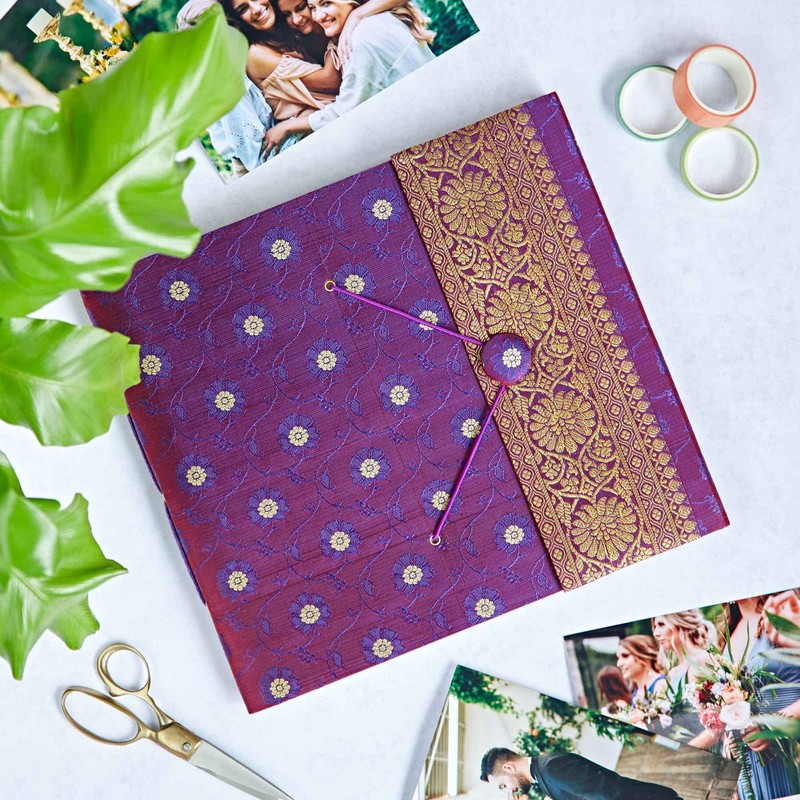 Large Photo Album Indian Sari Design 240 mm x 260