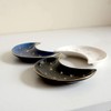 AIMALL Modern Ceramic Moon-Shaped Jewelry Dish Tray, Decorative Mini Display