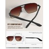 LUENX Aviator Sunglasses for Men Square Polarized Polygon Shades Driving