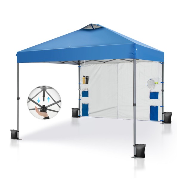 PHI VILLA 10'x10' Pop Up Canopy Tent with Sidewall and
