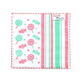 JIKAN STYLE 02843 Mini Handkerchief, Children, Towel Handkerchief, Candy Gift, Made in Japan, Kindergarten, Graduation, Farewell Party, Acchi cocchi, Pink & Blue, Approx. 5.9 x 5.9 inches (15 x 15 cm)