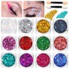 Festival Glitzer Gesicht, 12 Stück High-Intensity Chunky Sequin Glitzer Gel