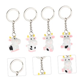 FOMIYES 10pcs Creative Cartoon Cow Keychains Alloy Keychain Set Bag Ornaments Car Accessories Key Pendant