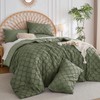 KAKKI Queen Comforter Set-Green Comforter Set Queen Size, All Seasons
