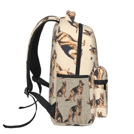 amepay German Shepherd Backpack, Lightweight Backpacks for Travel Work School Sport, Cartoon Realistic Dog Back Pack Gift for Kids Girls Boys, Puppy Laptop Books Casual Daypack, 11.4×5.9×15.7 Inch