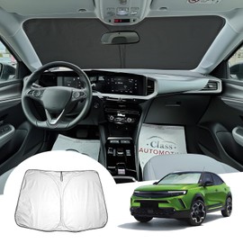 GAFAT Compatible with Opel Mokka B Mokka-e 2021-2024 2025 Sun Protection Front Windscreen Inside, Windscreen Parasol Sun Visor, Cooling, UV Protection, Mocha B Accessories