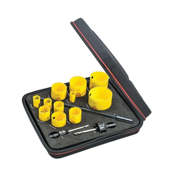 Starrett Deep Cut Hole Saw Industrial Kit, 11 Hole Saws