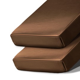 Ersmak 2 Pcs Satin Crib Sheets, Silky Comfy Breathable Baby Crib Sheets for Boys Girls, Fits Standard Crib and Toddler Mattresses, Brown, 28 x 52 x 9 in