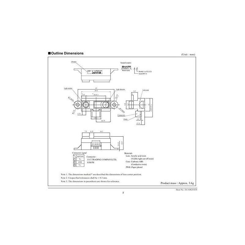 TECNOIOT 2pcs IR Sensor GP2Y0A21YK0F Measurement Detection Distance Sensor 10