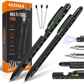 KEZKALS Gifts for Men, 2pack-9 in 1 Multi Tool Pen Set, Valentines Gifts for him/her, Gadgets for Mens Gifts for Dad, Presents for Men, Father's Day Gifts, Gifts for Men Who Have Everything