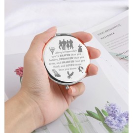 WSNANG Wizard Dorothy Movie Inspired Gift Ruby Slippers Travel Makeup Mirror Dorothy Ruby Compact Pocket Mirror Tinman Movie Merchandise (WOZ Mirror-Steel)