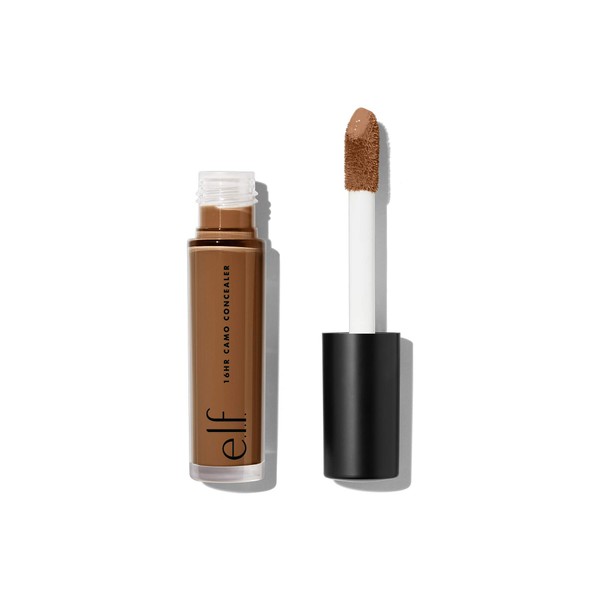 e.l.f, 16HR Camo Concealer, Full Coverage, Lightweight, Conceals, Corrects, Contours, Highlights, Rich Chocolate, Dries Matte, 6 Shades + 27 Colors, Ideal for All Skin Types, 0.203 Fl Oz