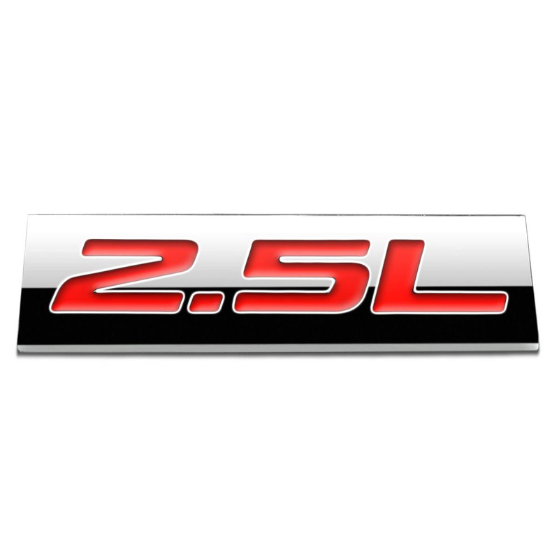 Chrome Finish Metal Emblem 2.5L Badge (Red Letter)