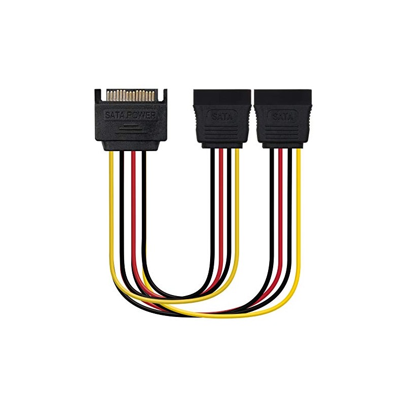 Brightium SATA Power Cable Male to 2 SATA Female 20cm