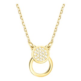 Sofia Milani - Women's Necklace 925 Silver with Zirconia Stones - Circle Pendant, Gold, Cubic Zirconia