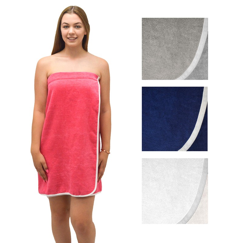 Allure Bath Fashions Supersoft 100% Cotton Shower Wrap Wearable Bath