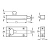 Häfele Hafele 900.17.949 Polished Brass Knob Slide Action Surface Door