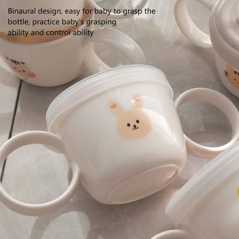 Baby Learning Drinking Cup 200mL Cartoon Animal Print Silicone Training