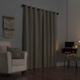 Sun Zero Columbia 2-Pack Thermal Energy Saving 100% Blackout Grommet Curtain Panel Pair, 50" x 95", Stone