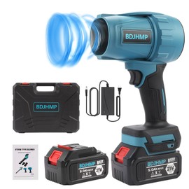 Leaf Blower Cordless, 21V 350,000RPM Portable Dust Cleaner Handheld Leaf Blower w/ 5.0Ah Batteries & Charger, Lightweight Blower for for Lawn, Yard, Patio, Sidewalk and Car Cleaning