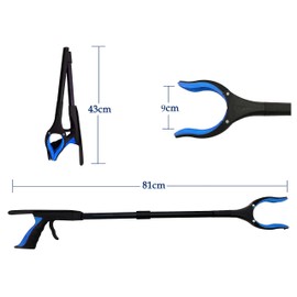 HPr-HPi 2-Pack Reacher Grabber Tool, Foldable Trash Picker Grabber with Shoehorn, Trash Gripper, Garden Nabber, Litter Picker, Extended Grabber (Purple/Blue)