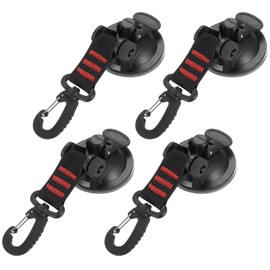 Suction Cup Hooks, Pack of 4 Camping Suction Cups with Hooks, Extra Strong, Suction Cup Anchor with Attachment, Multifunctional Suction Hook for Car, Camping, Motorhome, Household, Tent, Awning Canopy
