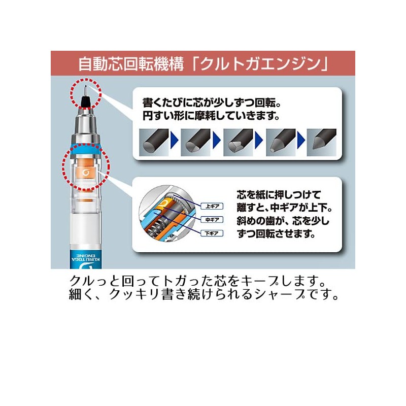 Mitsubishi Pencil Kurutoga Mechanical Pencil, Standard Model, Glass Color, 0.3mm,