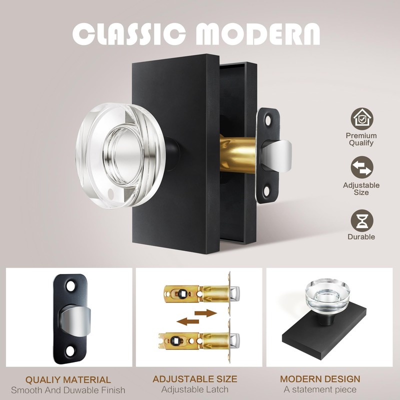 Newlaking Passage Crystal Glass Door Knobs Interior Door Knobs Door