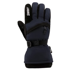 Swany Men's X-Over 2.2 Warm Durable Insulated Quick-Drying Adjustable Flexible Winter Sports Gloves with Utility Heat Pocket, Navy/Black, Medium